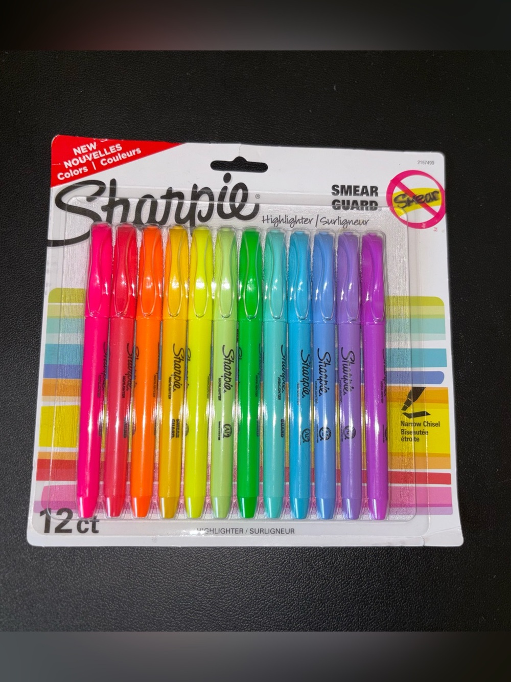 12 Count Assorted Colored Chisel Tip Highlighters